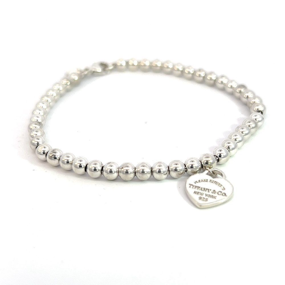 Tiffany & Co Estate Ball Bracelet 7" Silver 4 mm TIF525